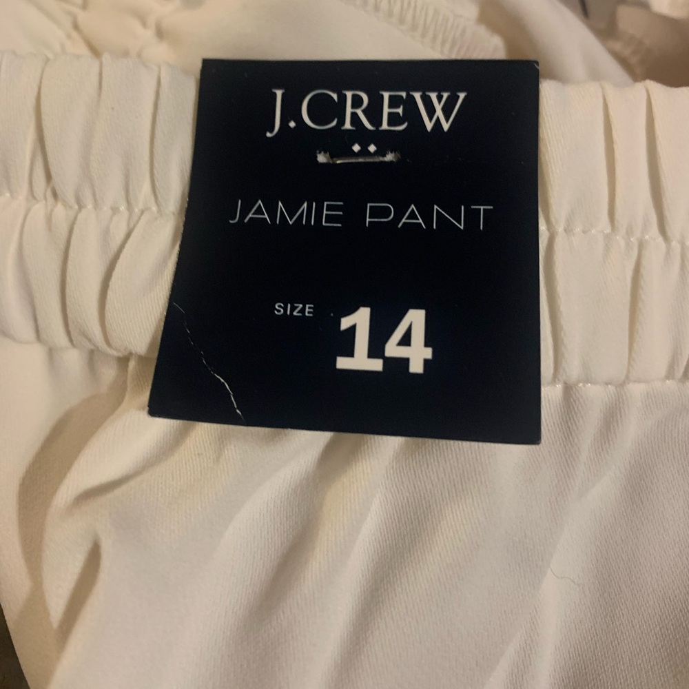 NWT J Crew Jamie Pant with Elastic Waist in White - Picture 6 of 7